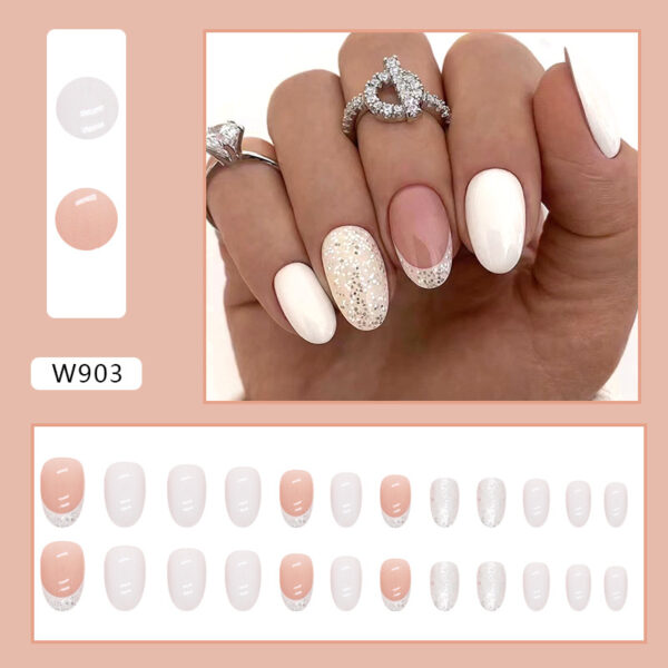 O1CN01xuelVE1qQveGJmAIr_3917635491-0-cib Wholesale Short Oval Cream White Solid Color Nail Stickers