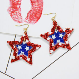 O1CN01xugNRX29g1JB4wiVU__2210364708096-0-cib Wholesale Independence Day PU Leather Pentagram Geometric Earrings