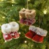 Wholesale Fabric Boots Christmas Tree Pendants