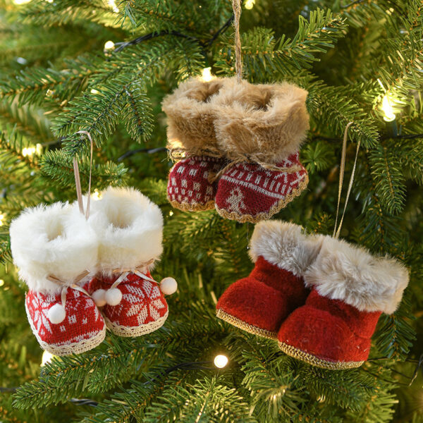 Wholesale Fabric Boots Christmas Tree Pendants