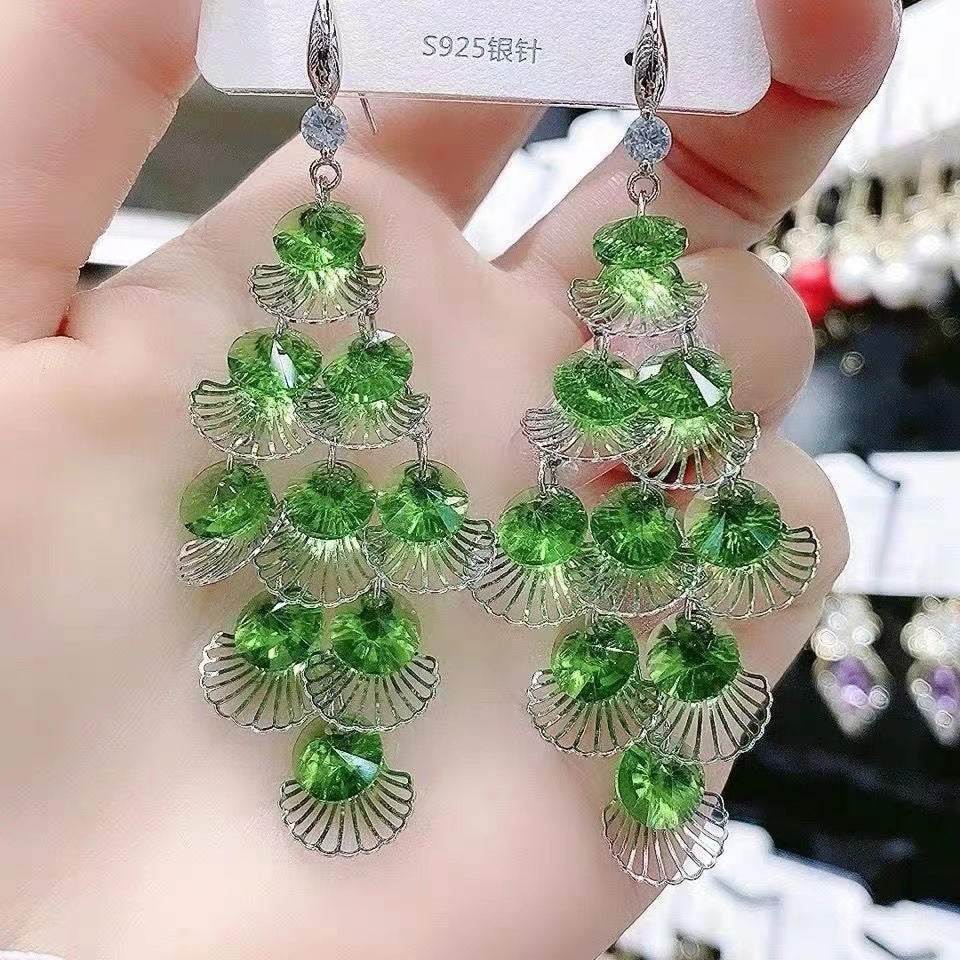 Wholesale Crystal Vintage Tassel Long Earrings