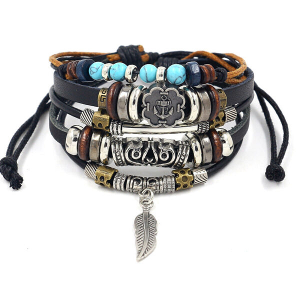 O1CN01xw2TAA1dLo314YWXc__3010463720-0-cib Wholesale alloy anchor cowhide bracelet turquoise beaded multi-layer braided bracelet