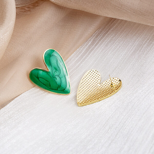 Wholesale Drip Oil Heart Alloy Ear Studs