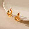 Wholesale Copper Plated 18K Real Gold Hollow Love Earrings