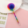 O1CN01xyIkux1luAkdqha5v_2212809584878-0-cib Wholesale Rainbow Fur Ball Plastic Ballpoint Pen