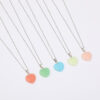 Wholesale Luminous Pendant Heart Natural Stone Titanium Steel Chain Necklaces