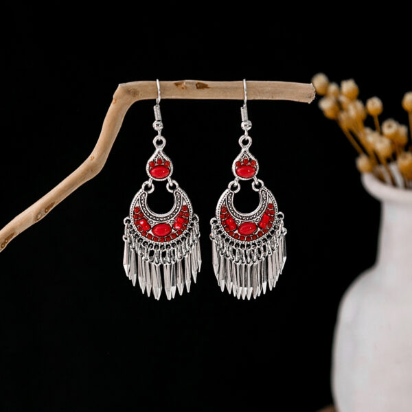 Wholesale Vintage Bohemian Tassel Turquoise Earrings