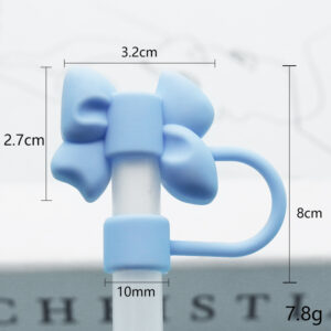 Silicone light blue bow 10mm / Bagged without straw