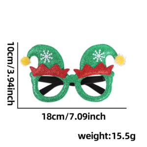 Green Santa hat glasses