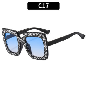 C17-bright black frame double blue piece