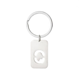 Military card hollow letter keychain-Q