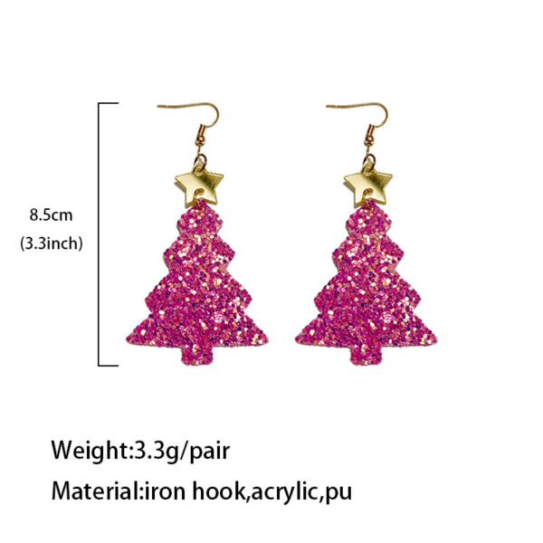 Wholesale Christmas Glitter Gretel Leather Acrylic Earrings