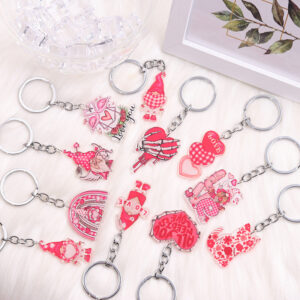 O1CN01yCEnnu1T3M9b26XAi__2677772326-0-cib Wholesale Valentine's Day Love Dwarf Flamingo Rainbow Acrylic Keychain