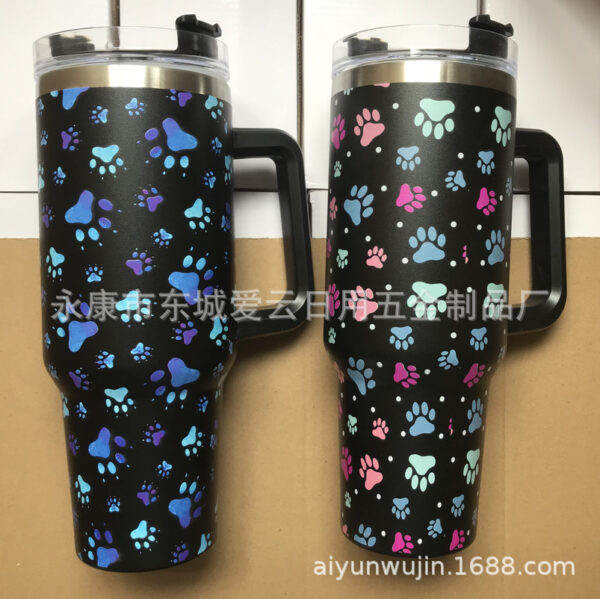 Wholesale Tumbler Leopard Pattern Stainless Steel Ice Bullies Cup