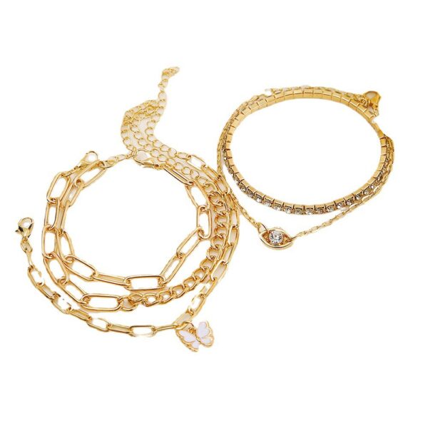 Wholesale Butterfly Diamond Alloy Bracelet