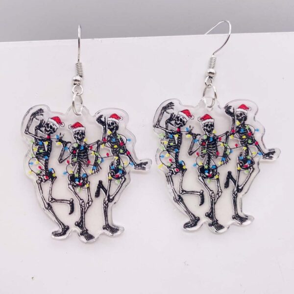 Wholesale Horror Christmas Gingerbread Man Skull Acrylic Earrings