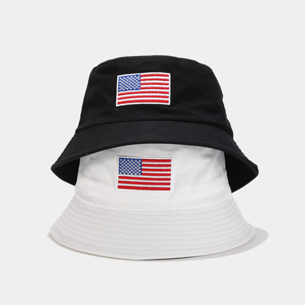 Wholesale Polyester American Flag Embroidered Bucket Hat