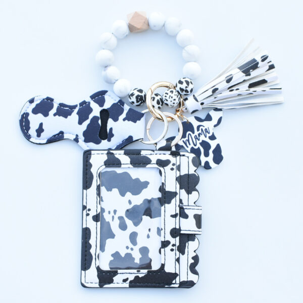 Wholesale Colorful Silicone Beads PU Tassel Coin Purse Wrist Keychain