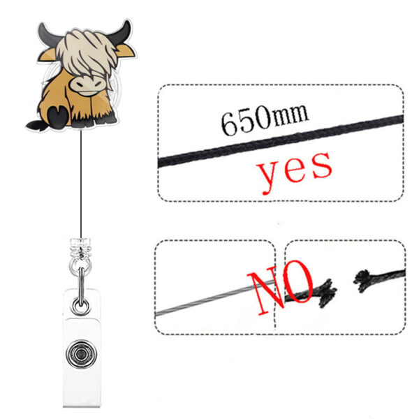 O1CN01yEfVQ31DSyN22hzm7_971130216-0-cib Wholesale Badge Reels Acrylic Bull Head Retractable Keychain