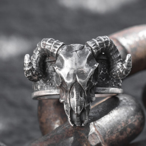 O1CN01yGunHd22DRJAqxTHY_1598777086-0-cib Wholesale Ram Horn Skull Metal Ring
