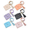 Wholesale Silicone Beaded Card Holder Wrist Keychain