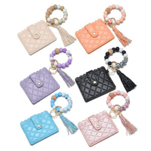 O1CN01yHWsCm2CbOAqAEVIX__2211695348492-0-cib Wholesale Silicone Beaded Card Holder Wrist Keychain