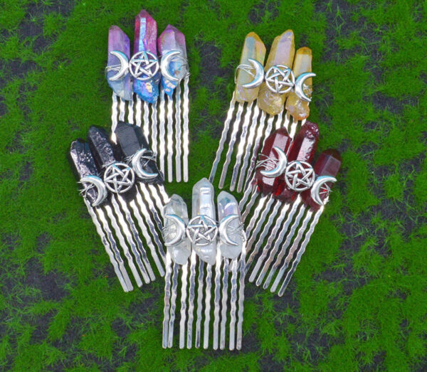 Wholesale Natural Crystal Hair Comb Hair Clips