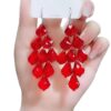 Wholesale Purple Crystal Red Crystal Pendant Hypoallergenic Earrings