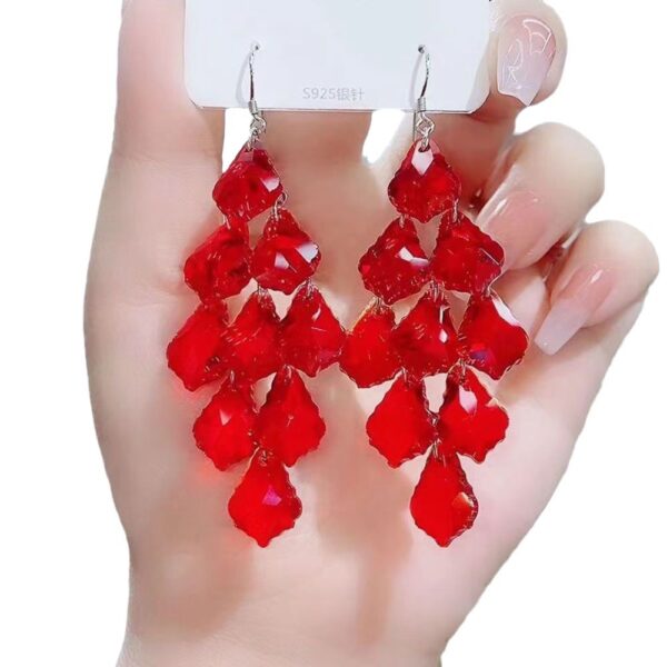 Wholesale Purple Crystal Red Crystal Pendant Hypoallergenic Earrings