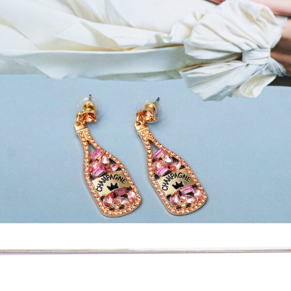 Wholesale Party Wine Bottle Alloy Earrings