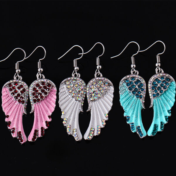 O1CN01yIveMw1RsX8tjCGb5_2215681392167-0-cib Wholesale Angel Wings Rhinestone Alloy Earrings