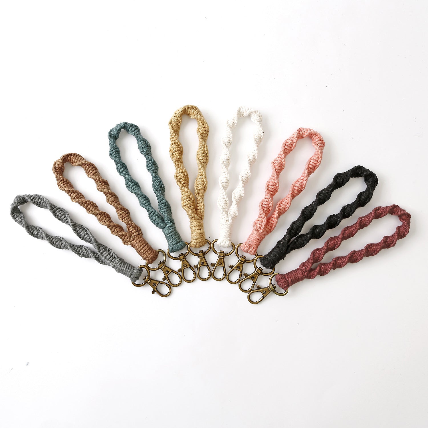 Wholesale Metal Hand Braided Wrist Keychain DIY Aessories