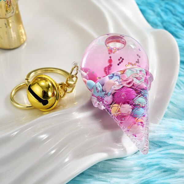 O1CN01yLdYTy1JM07PxNPLd_2200601031013-0-cib Wholesale Ice Cream Luminous Oil Floating Acrylic Liquid Keychain