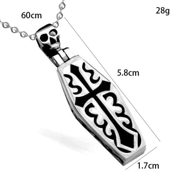 Wholesale Grim Reaper Titanium Steel Cross Coffin Men Necklace