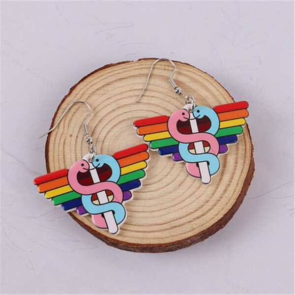 Wholesale Rainbow Gay Acrylic Earrings