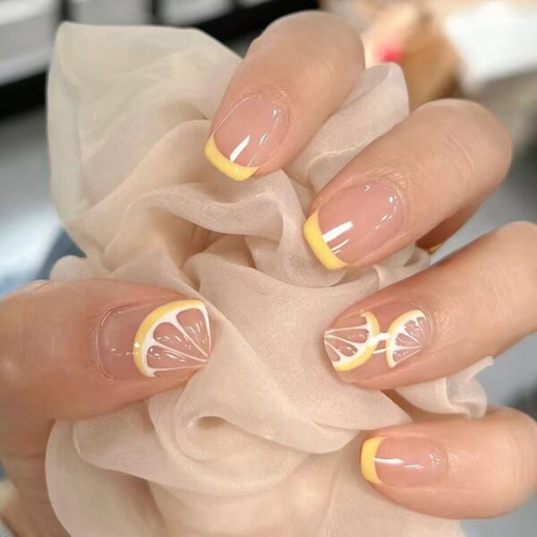 Wholesale Plastic Lemon Yellow French Manicure