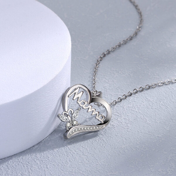 Wholesale Mother's Day Love Butterfly Diamond Bronze Necklace