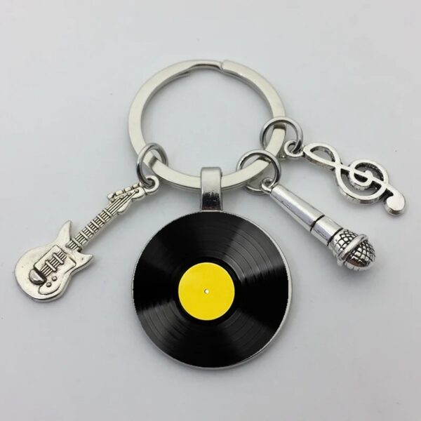 Wholesale Classic Style Vinyl Vintage Gramophone Record Dome Glass Keychain