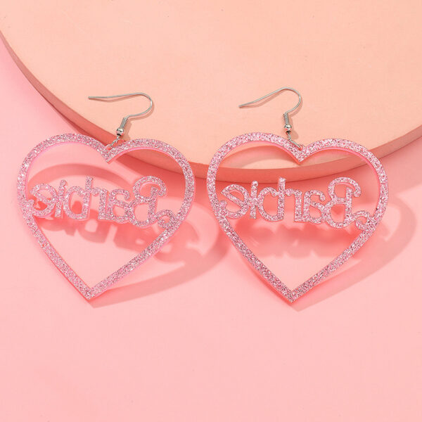 Wholesale Love Heart Hollow Acrylic Earrings