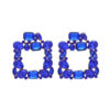 Wholesale Square Colored Diamonds Geometric Alloy Diamond Earrings