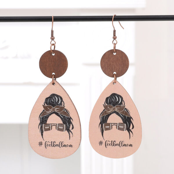 Wholesale Teardrop Shaped Light Wood Chip Earrings