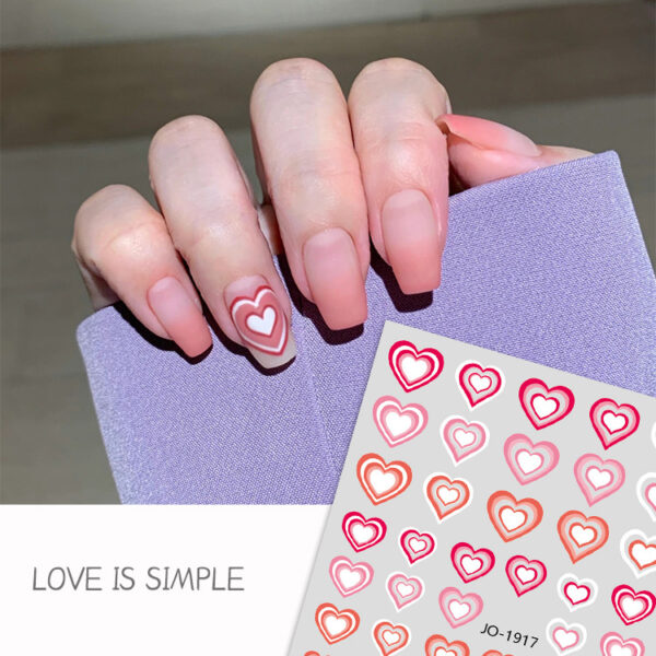 Wholesale Color Gradient Love Nail Art Sticker