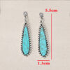 Wholesale Bohemian Retro Style Long Exaggerated Inlaid Turquoise Alloy Earrings