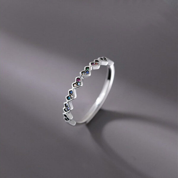 O1CN01ySz8YF1eH3m31Vp5N_3782933845-0-cib Wholesale 925 Sterling Silver Colorful Zircon Heart Opening Ring