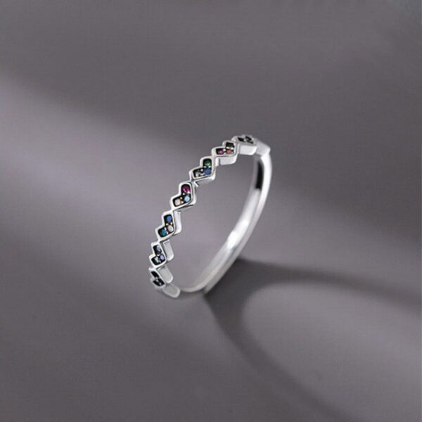 O1CN01ySz8YF1eH3m31Vp5N__3782933845-0-cib Wholesale 925 Sterling Silver Colorful Zircon Heart Opening Ring