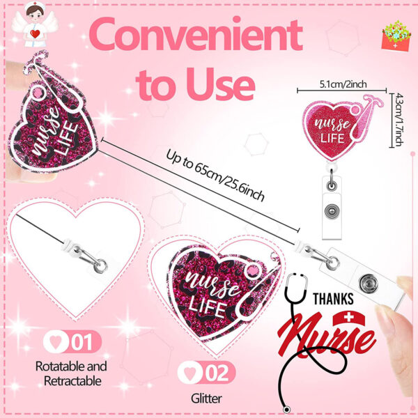 Wholesale Badge Reels Acrylic Glitter Stethoscope Doctor Nurse Retractable Keychain