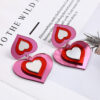 Wholesale Gradient 3D Heart Acrylic Earrings