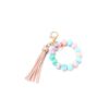 Wholesale Silicone Food Grade Cartoon Tassel Printed Silicone Wrist Keychain