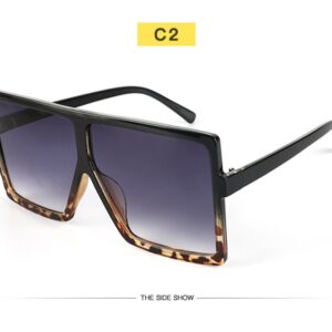 Top black bottom leopard frame progressive Gray