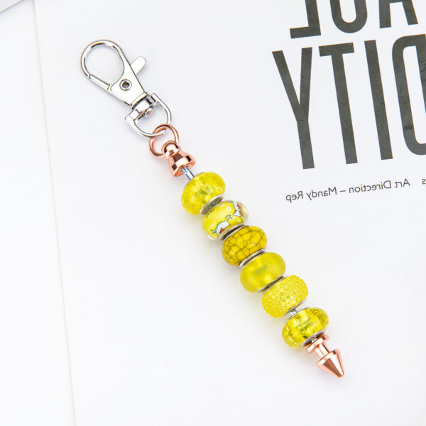 Wholesale New DIY Metal Beaded Cone Bullet Pole Lobster Buckle Pendant Keychain